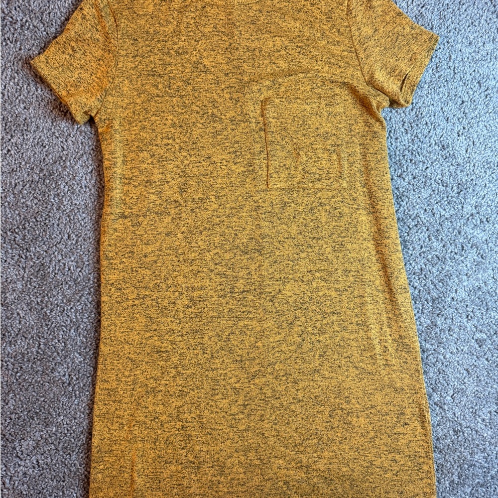 Forever 21 Heathered Mustard Short Sleeve T-Shirt Dress